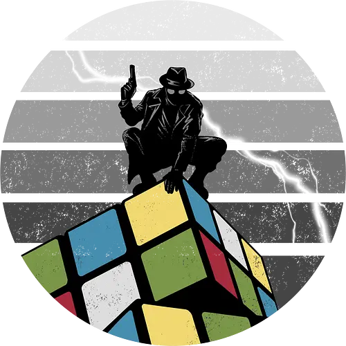 the unsolved city - noir, vintage, cube, rubric, puzzle, crime, paradox, great power, vigilante, classic, movie, series, pattern
